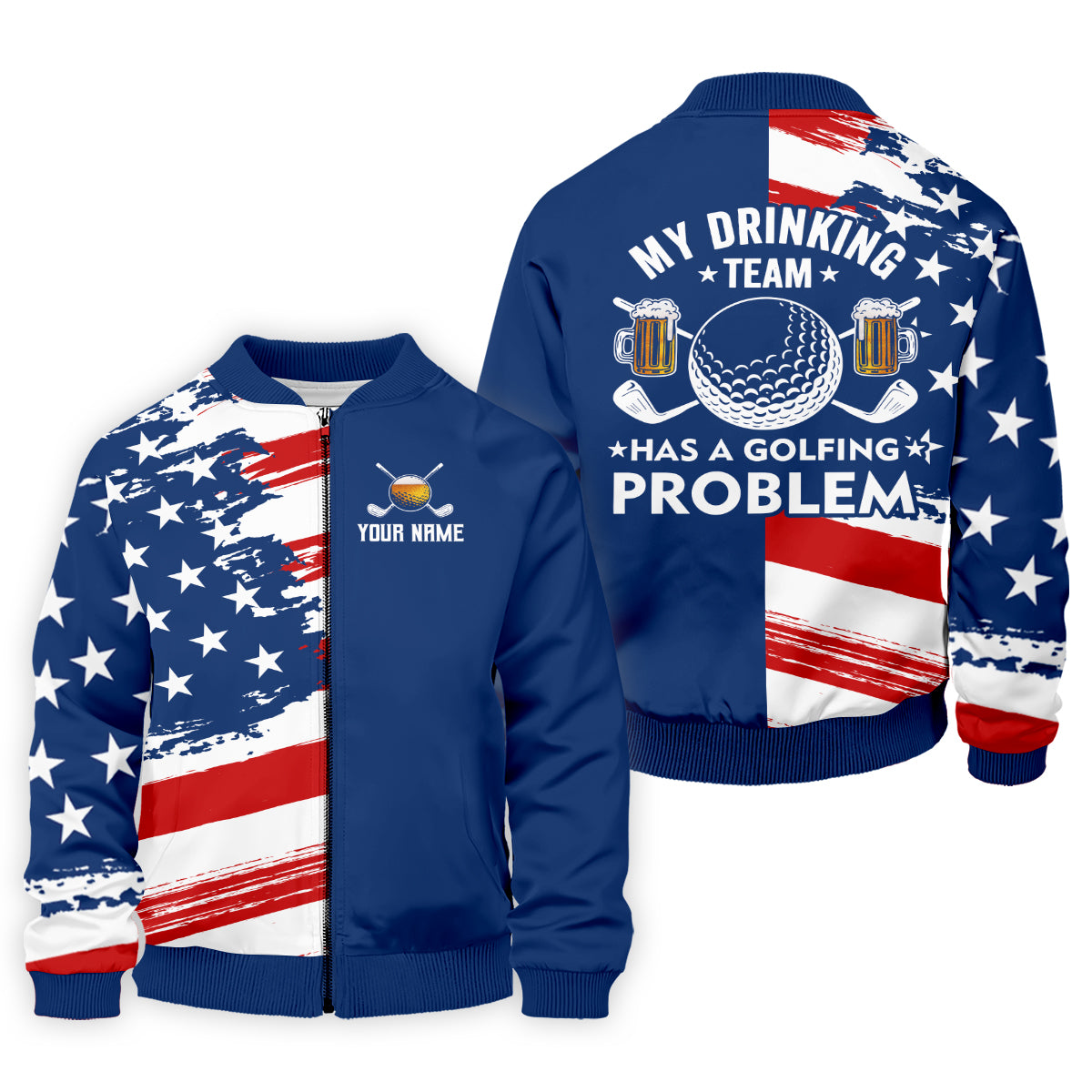 My Drinking Team Has A Golfing Problem Men's Golf Polo Shirt, Funny Beer Golf Shirt, US 250 Anniversary Shirt
