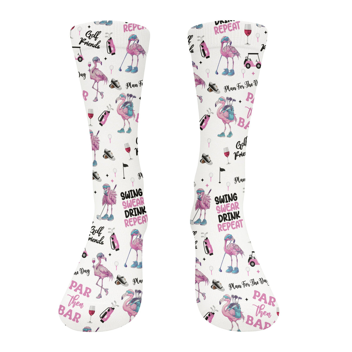 Par Then Bar Flamingo Men Golf Socks, Best Socks For Men, Fun Socks, Christmas Golf Gift