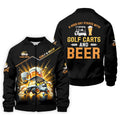 A Good Day Starts With Golf Carts And Beer Custom Men's Golf Polo Shirt, Dad Golf Gift