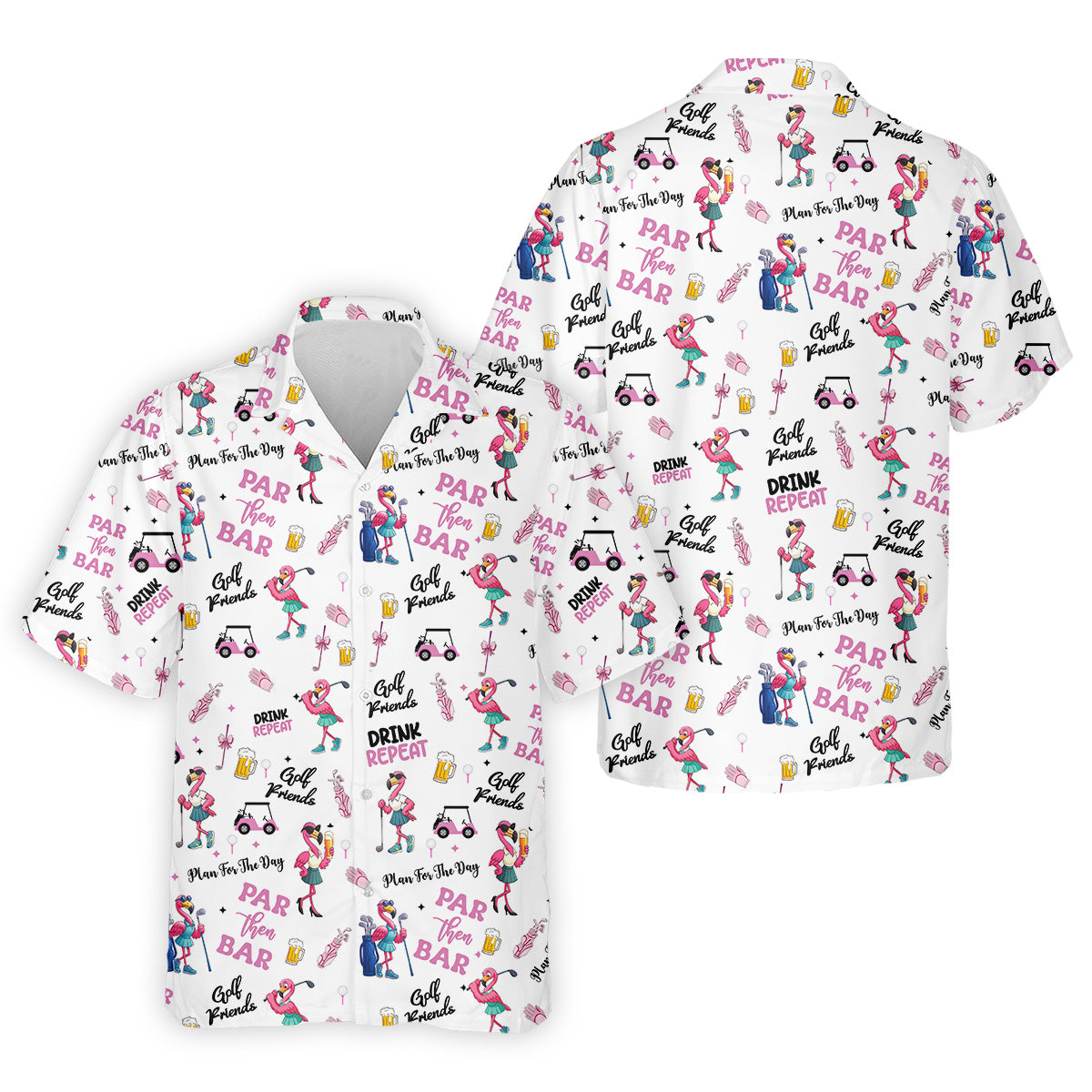 Par Then Bar Flamingo Golf Shirt, Fun Golf Shirts, Matching Golf Shirts, Couple Golf Shirt
