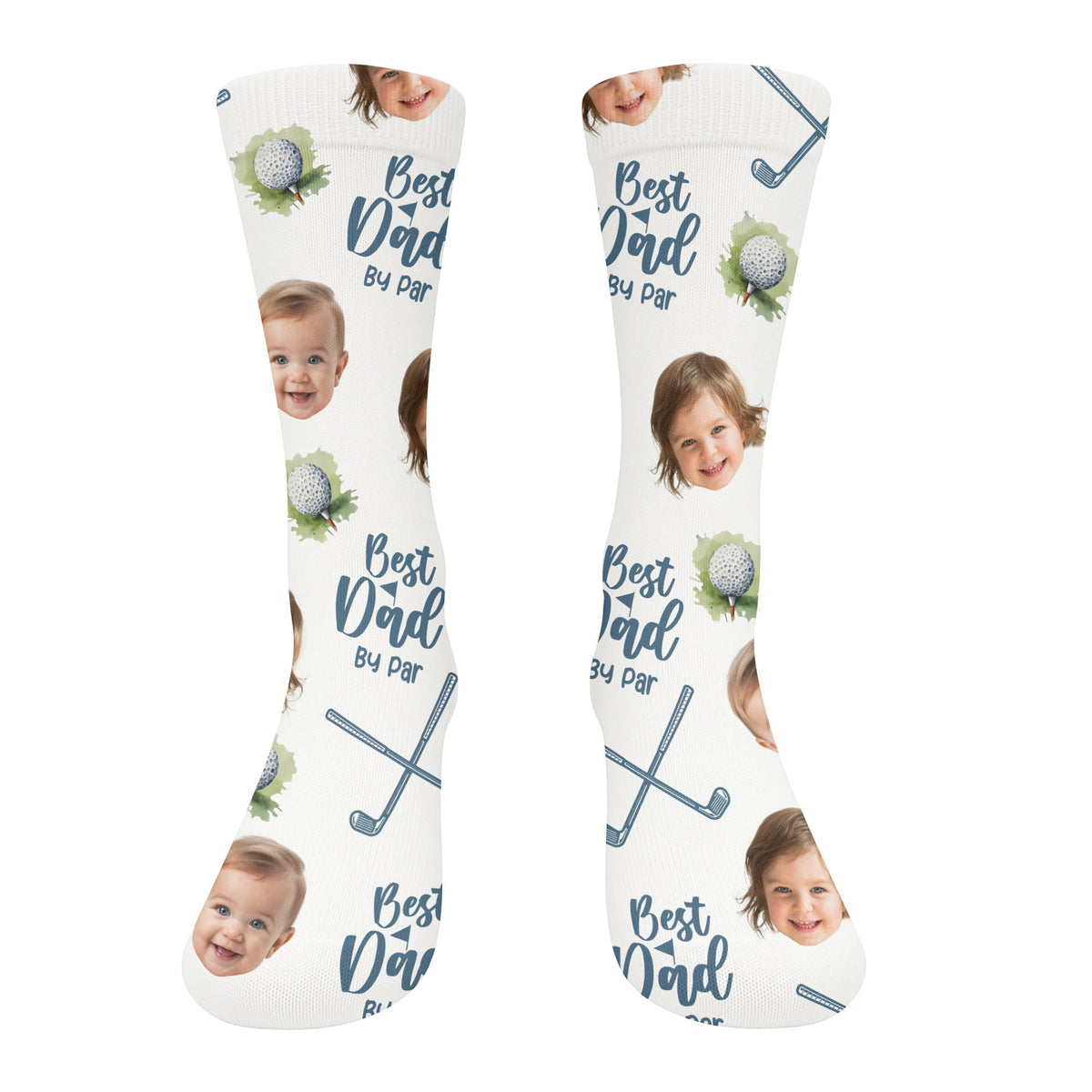Best Dad By Par Custom Face Kids Photo, Funny Golf Socks, Fun Socks For Men, Christmas Golf Gift