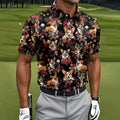 Cute Corgi Floral Hawaiian Pattern Polo Shirt, Mens Golf Polo, Funny Golf Shirt