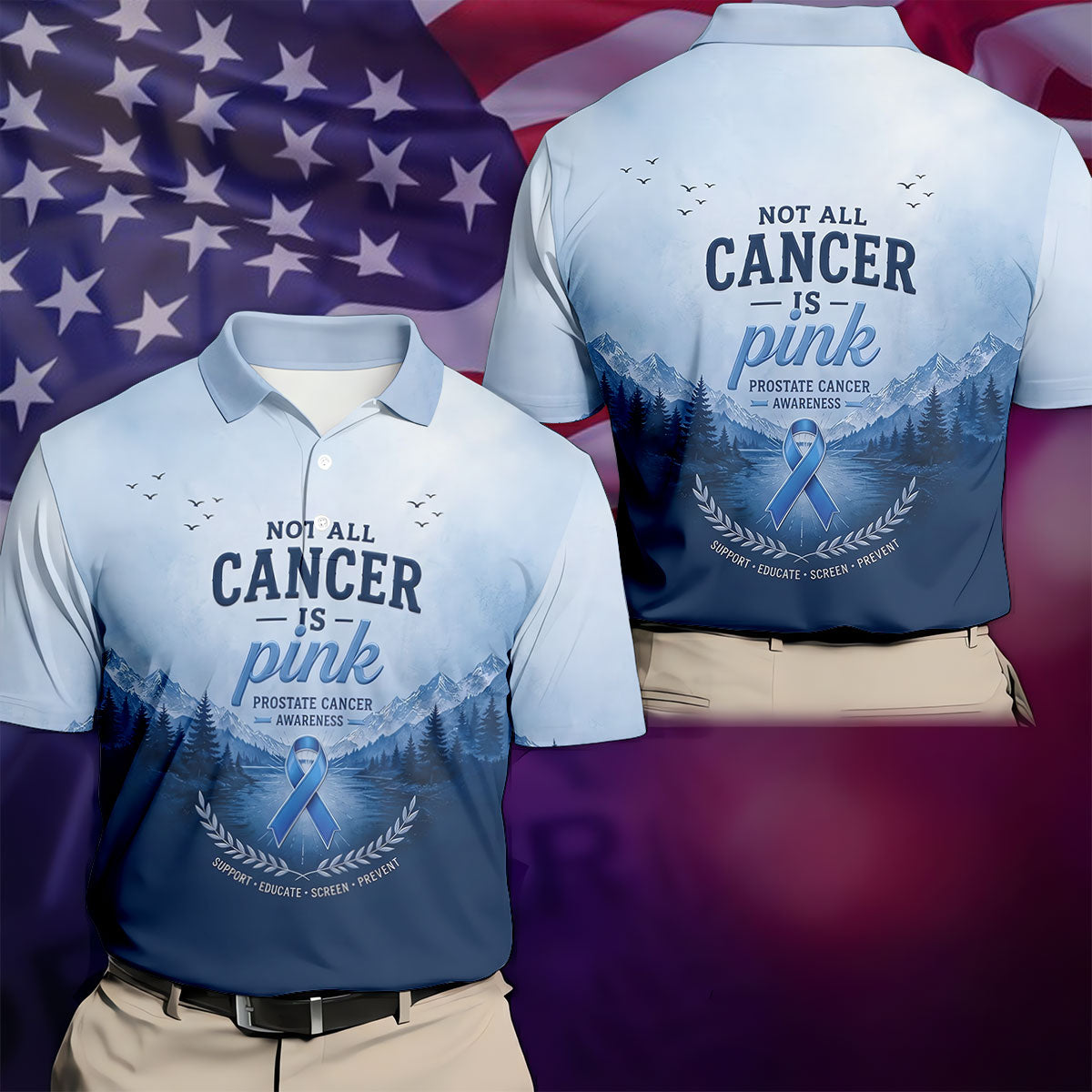 Not All Cancer Is Pink Prostate Cancer Polo Shirt, Mens Golf Polo, Printed Golf Shirts