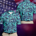 Funny Tropical Dog Surf Patchwork Golf Polo Shirt, Mens Golf Polo, Printed Golf Shirts