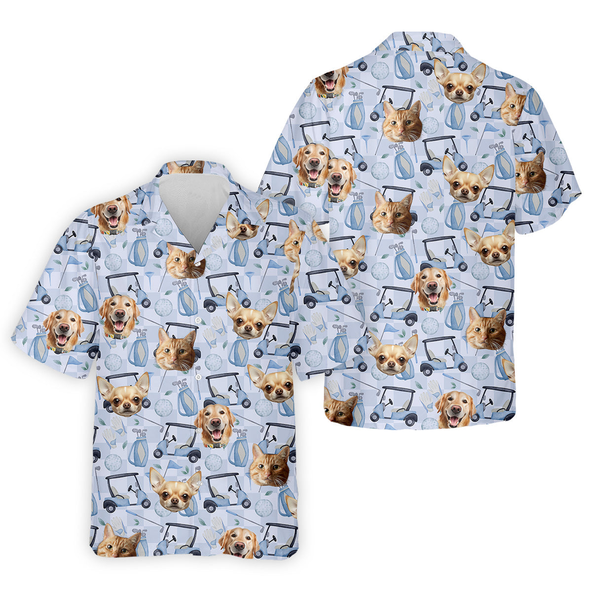 Custom Face Pet Golf Shirt, Custom Shirt Dog Face, Funny Golf Polo Shirt, Dad Golf Gift