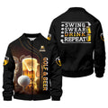 Swing Swear Drink Repeat Funny Golf Polo Shirt, Mens Golf Gift, Golf Lover Gift