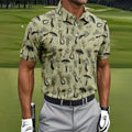 Mushroom Pattern Hand-drawn Art Hawaiian Golf Shirt, Men's Golf Shirt, Polo Shirts For Men