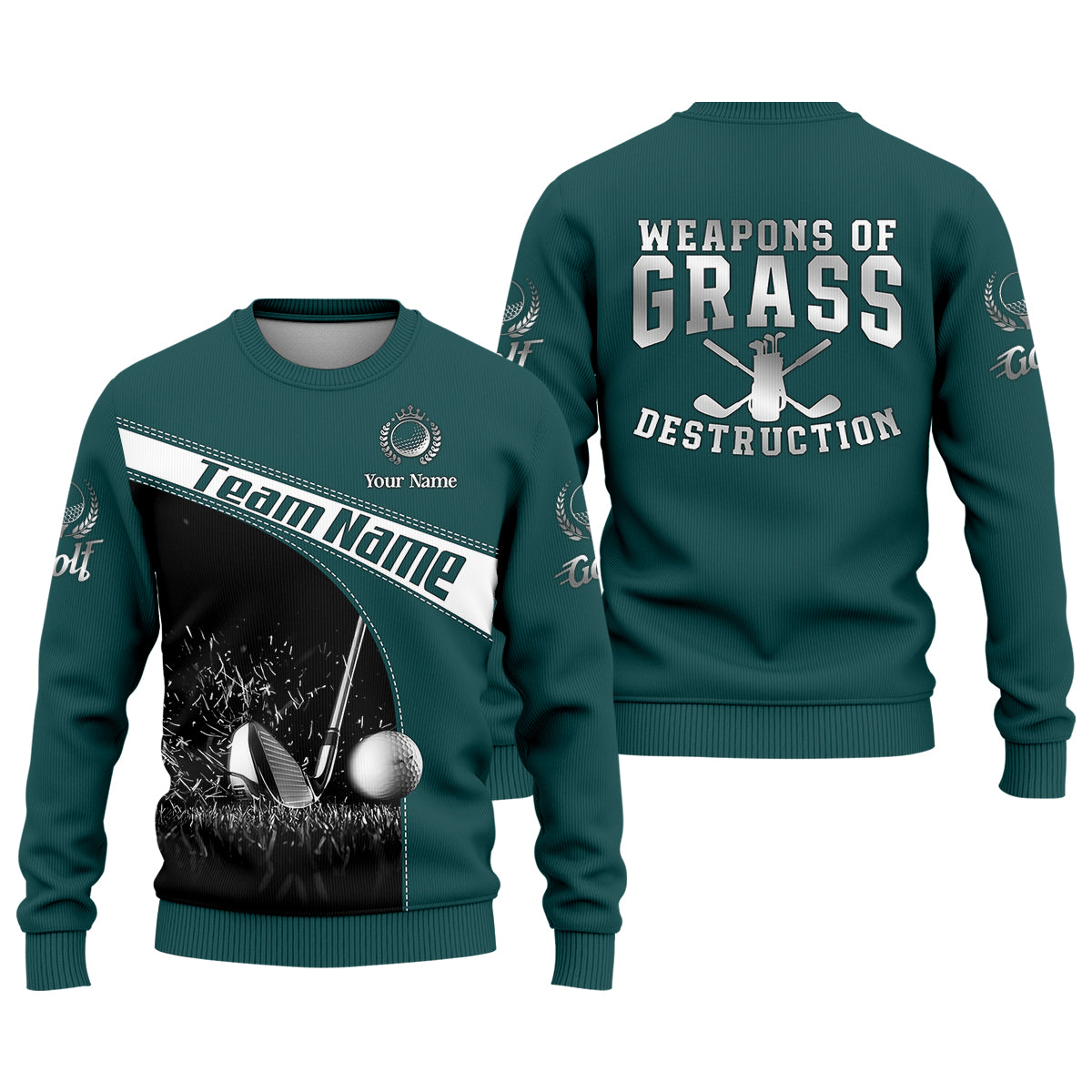 Weapons Of Grass Destruction Custom Men's Golf Polo Shirt, Funny Golf Shirt, Dad Golf Gift