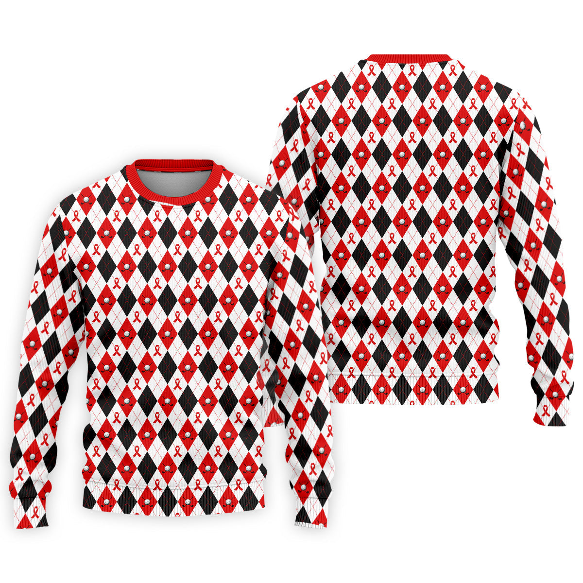Red Painted Awareness Ribbon Aids Hiv Men's Polo Shirt, AIDS Awareness Shirt, Men Golf Shirt, Golf Gift For Men