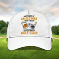 Happiness Is An Old Man With A Beer And A Golf Club Embroidered Baseball Cap, Golf Hat, Dad Golf Gift