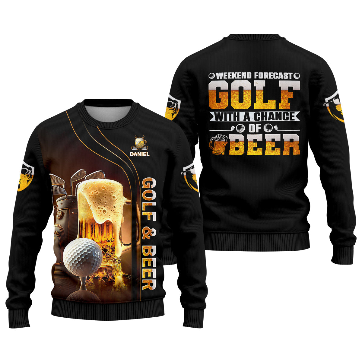 Weekend Forecast Golf With A Change Of Beer Custom Golf Polo Shirt, Mens Golf Gift, Golf Lover Gift
