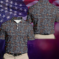 Funny Golf Bourbon Cigar Pattern Polo Shirt, Golf Polo Shirts For Men, Mens Golf Apparel
