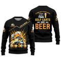 A Good Day Starts With Golf Carts And Beer Custom Men's Golf Polo Shirt, Dad Golf Gift