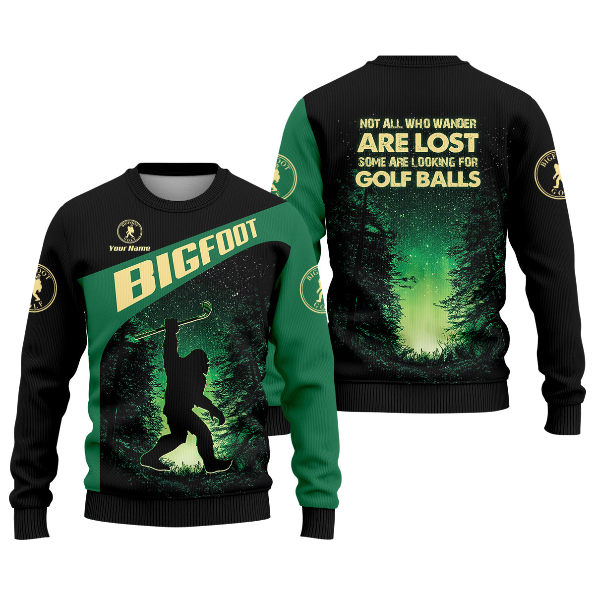 Bigfoot Custom Mens Golf Polo Shirt,  Golf Gifts For Dad