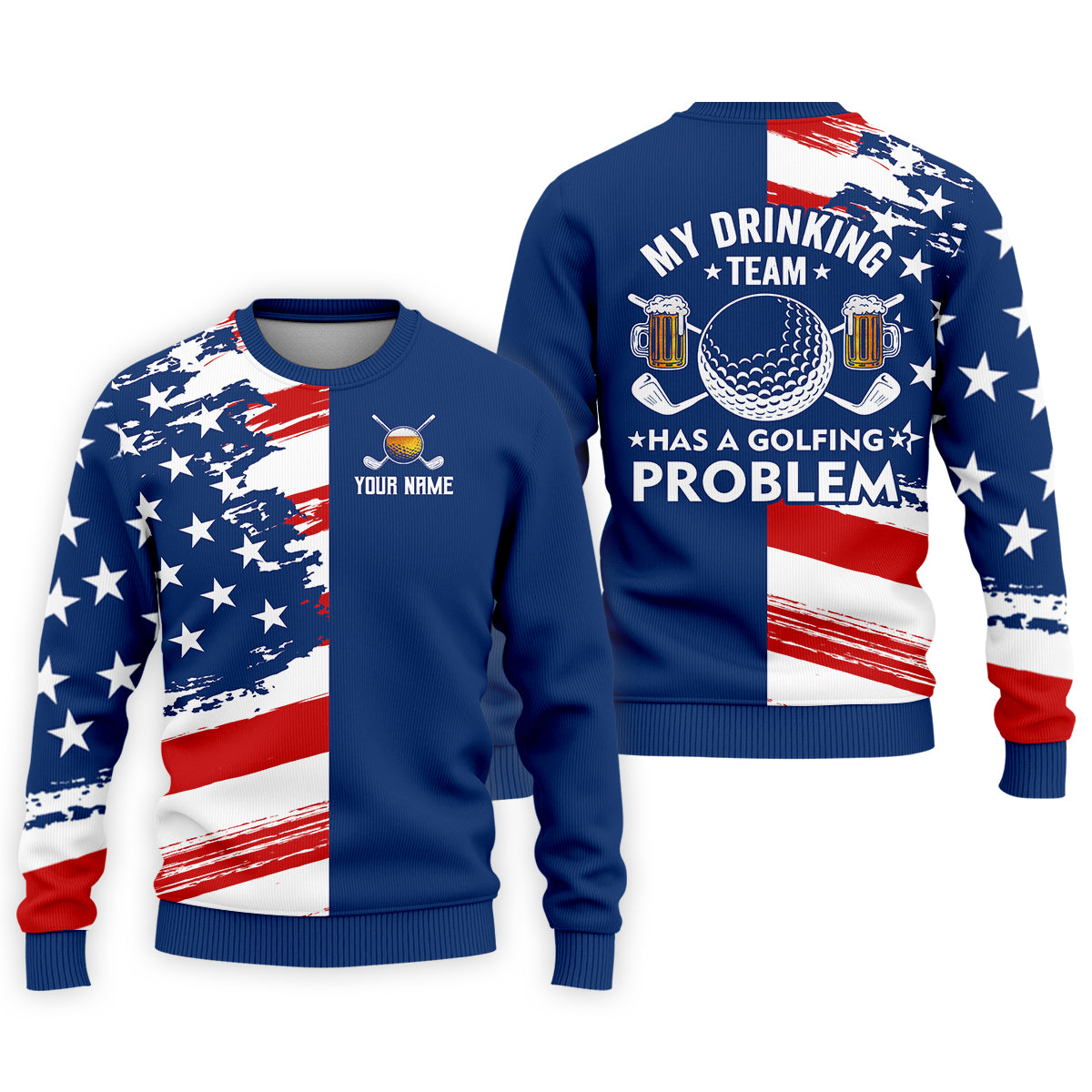 My Drinking Team Has A Golfing Problem Men's Golf Polo Shirt, Funny Beer Golf Shirt, US 250 Anniversary Shirt