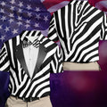 Zebra Pattern Funny Costume Hawaiian Golf Shirt, Polo Shirts For Men, Golf Shirts For Men