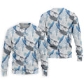 Blue Feather Golf Polo Shirt, Mens Golf Gift, Mens Tropical Shirts