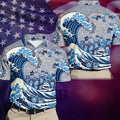 Japanese Wave Cat Hawaiian Golf Shirt, Golf Shirts For Men, Mens Golf Apparel