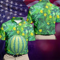 Funny Watermelon Belly Illusion Golf Polo Shirt, Mens Golf Polo, Hawaiian Golf Shirt
