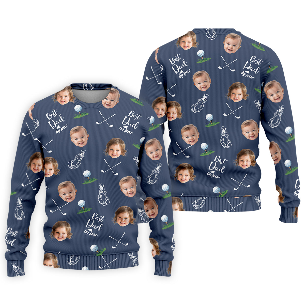 Best Dad By Par Custom Photo Golf Shirt, Fun Golf Shirt, Best Golf Gift For Dad