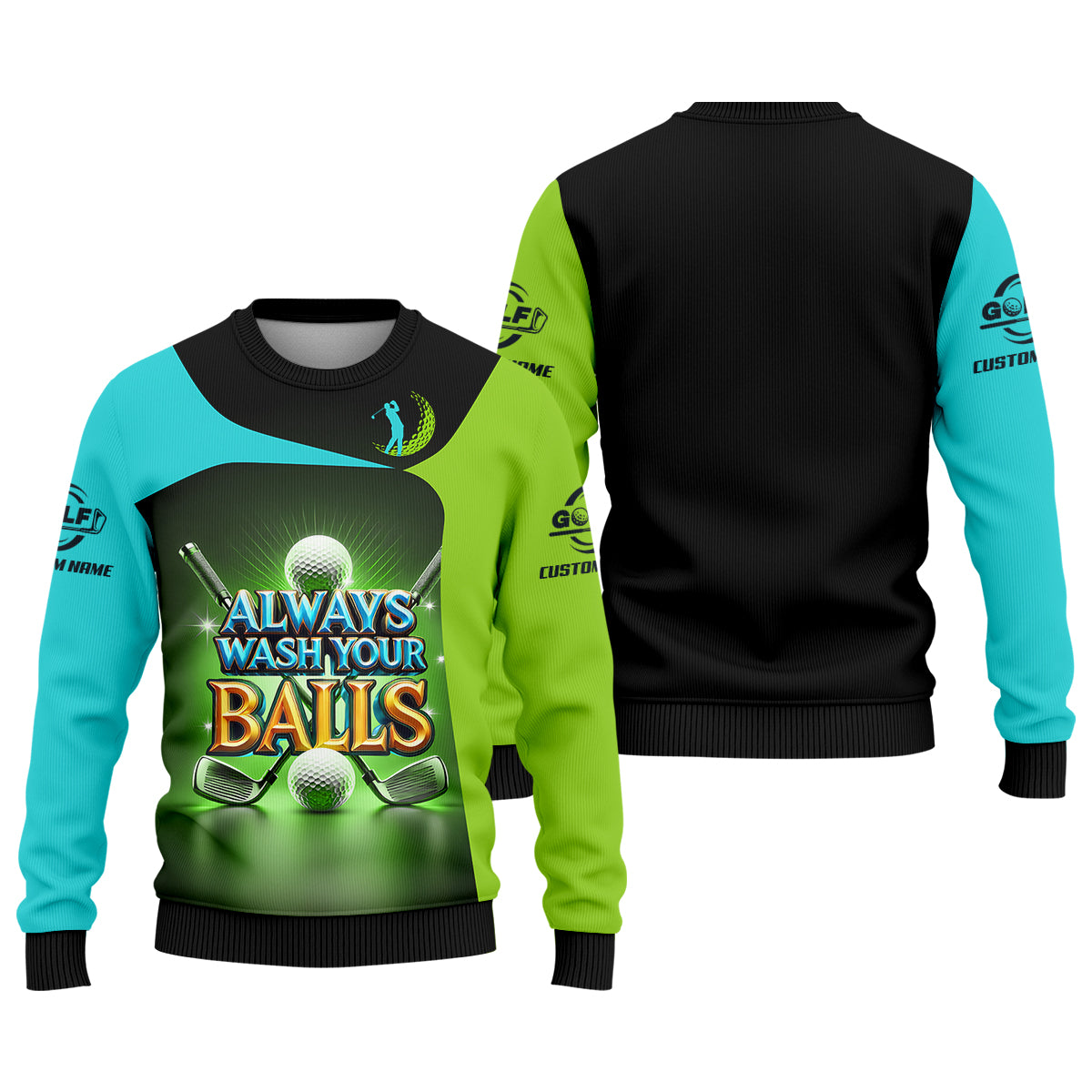 Always Wash Your Balls Custom Golf Polo Shirt, Funny Golf Shirt, Mens Golf Gift