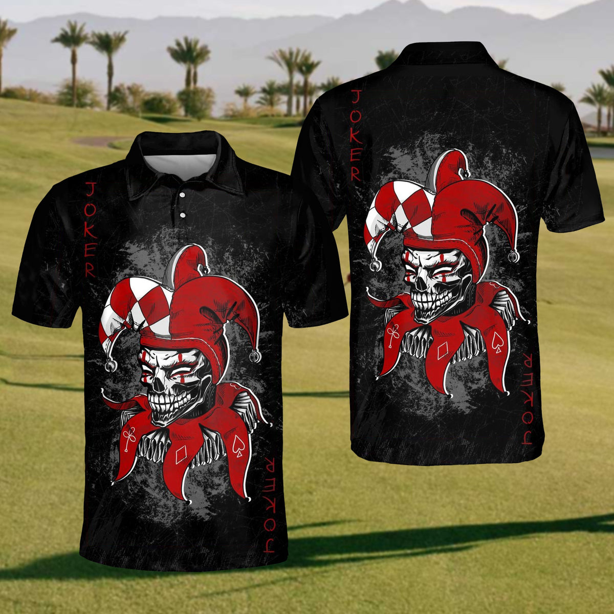 Joker Clown Golf Polo Shirt, Mens Golf Gift, Golf Lover Gift