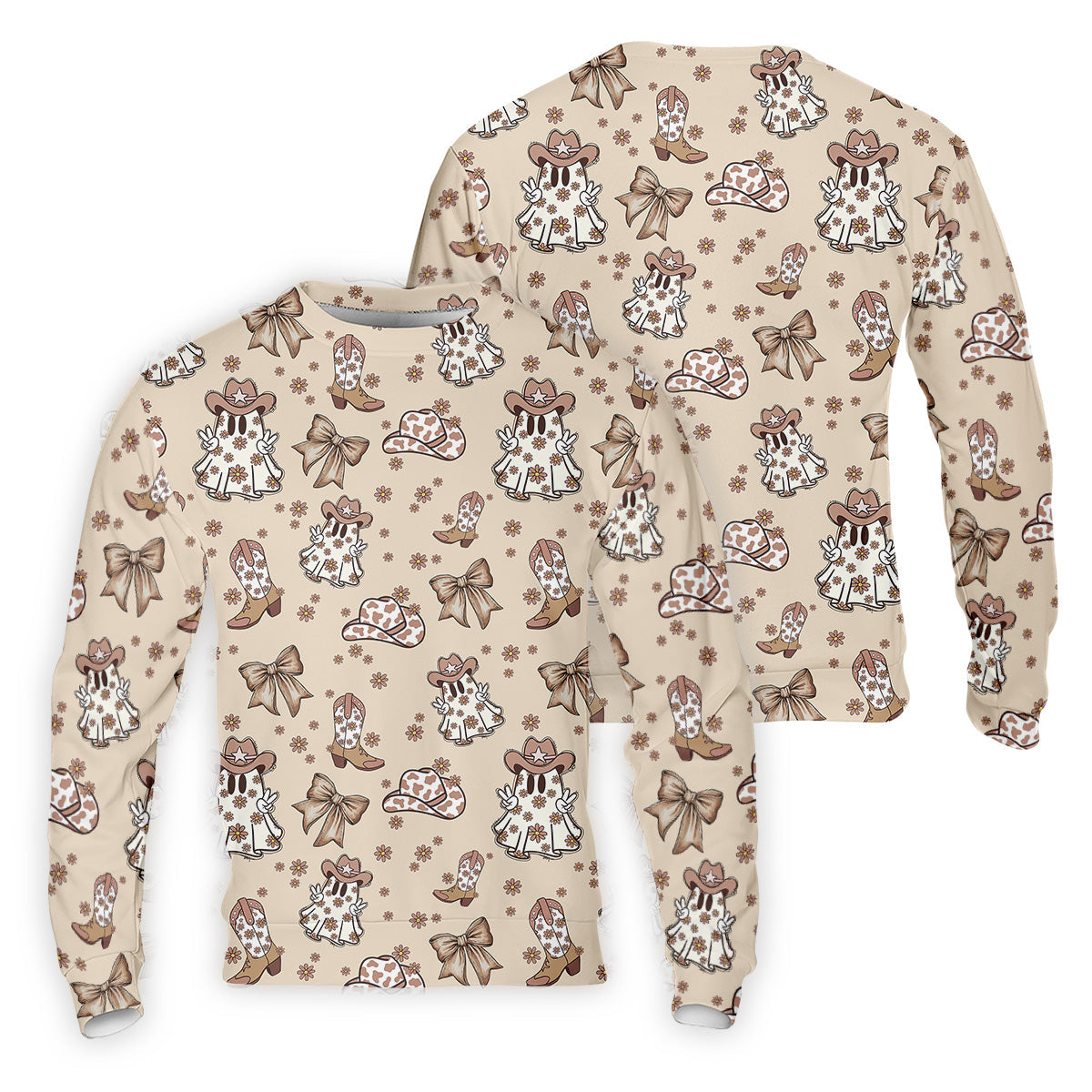 Coquette Halloween Cowboy Ghost Fun Golf Shirts For Men, Polo Shirts For Men, Golfing Apparel
