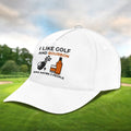I Like Golf And Bourbon Embroidered Baseball Cap, Golf Hat, Dad Golf Gift