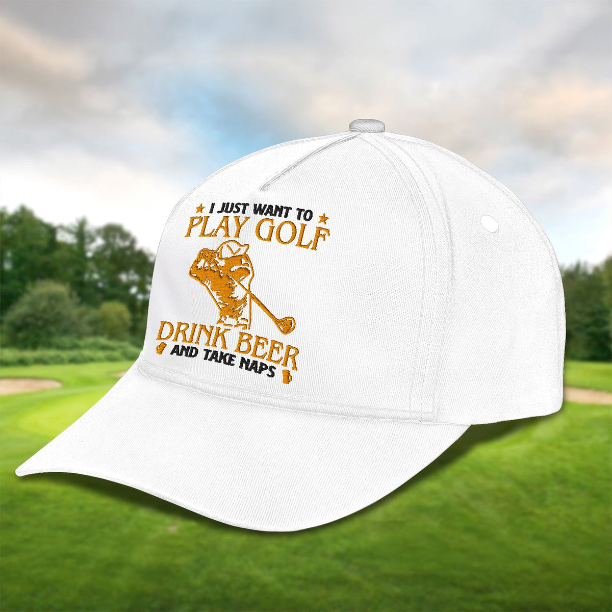 I Just Want To Play Golf Embroidered Baseball Cap, Golf Hat, Dad Golf Gift
