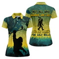 Not All Who Wander Are Lost Bigfoot Women's Golf Polo Shirt, Funny Golf Shirt, Fun Golf Shirt For Women