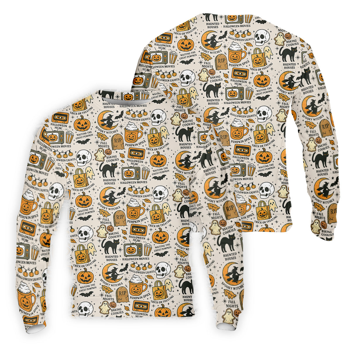 Spooky Witches, Spooky Cat, Cute Halloween T-Shirts, Mens Golf Polo Shirts, Golfing Apparel