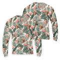 Tropical Floral Pattern Custom Hawaiian Shirts With Face, Men Polo Shirt, Long Sleeve Golf Shirts