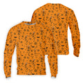 Skeleton Orange Golf Shirt, Halloween Golf Shirt, Fun Golf Polos, Men's Long Seeve Golf Shirts, Golf Gifts For Men