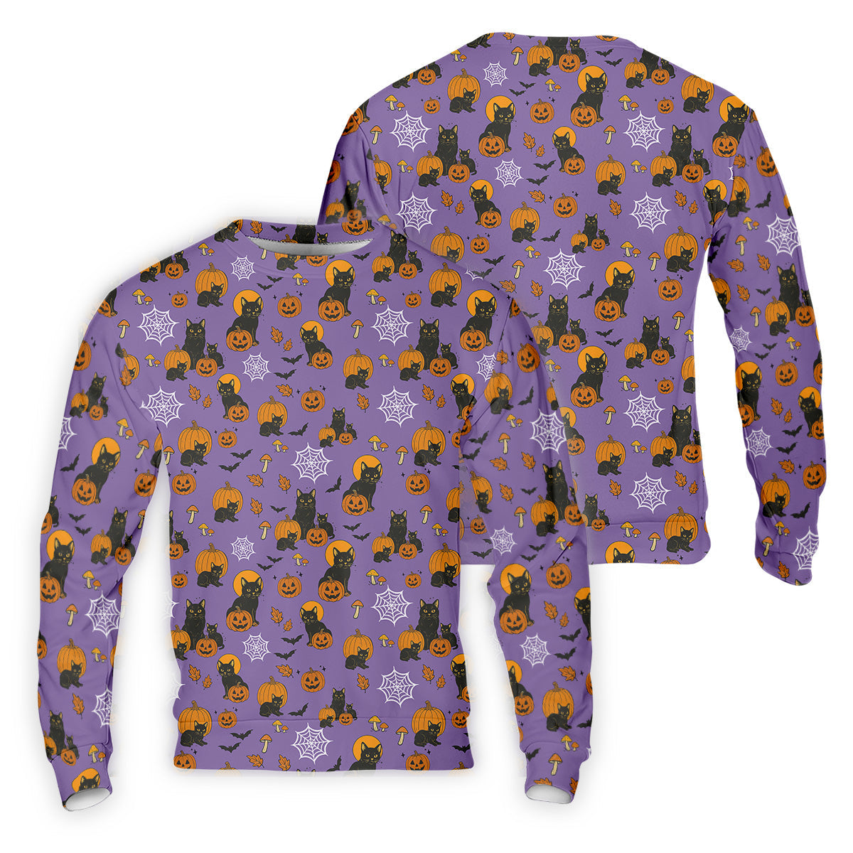 Halloween Cat Pumpkin Purple Golf Shirt, Golf Hoodie, Golf Gift For Men, Golfing Apparel