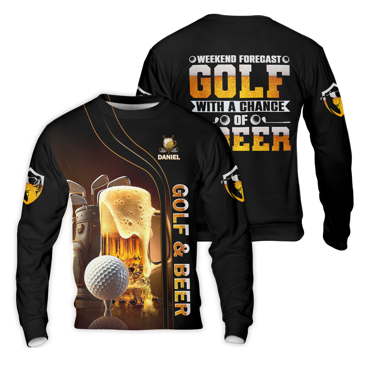 Weekend Forecast Golf With A Change Of Beer Custom Golf Polo Shirt, Mens Golf Gift, Golf Lover Gift