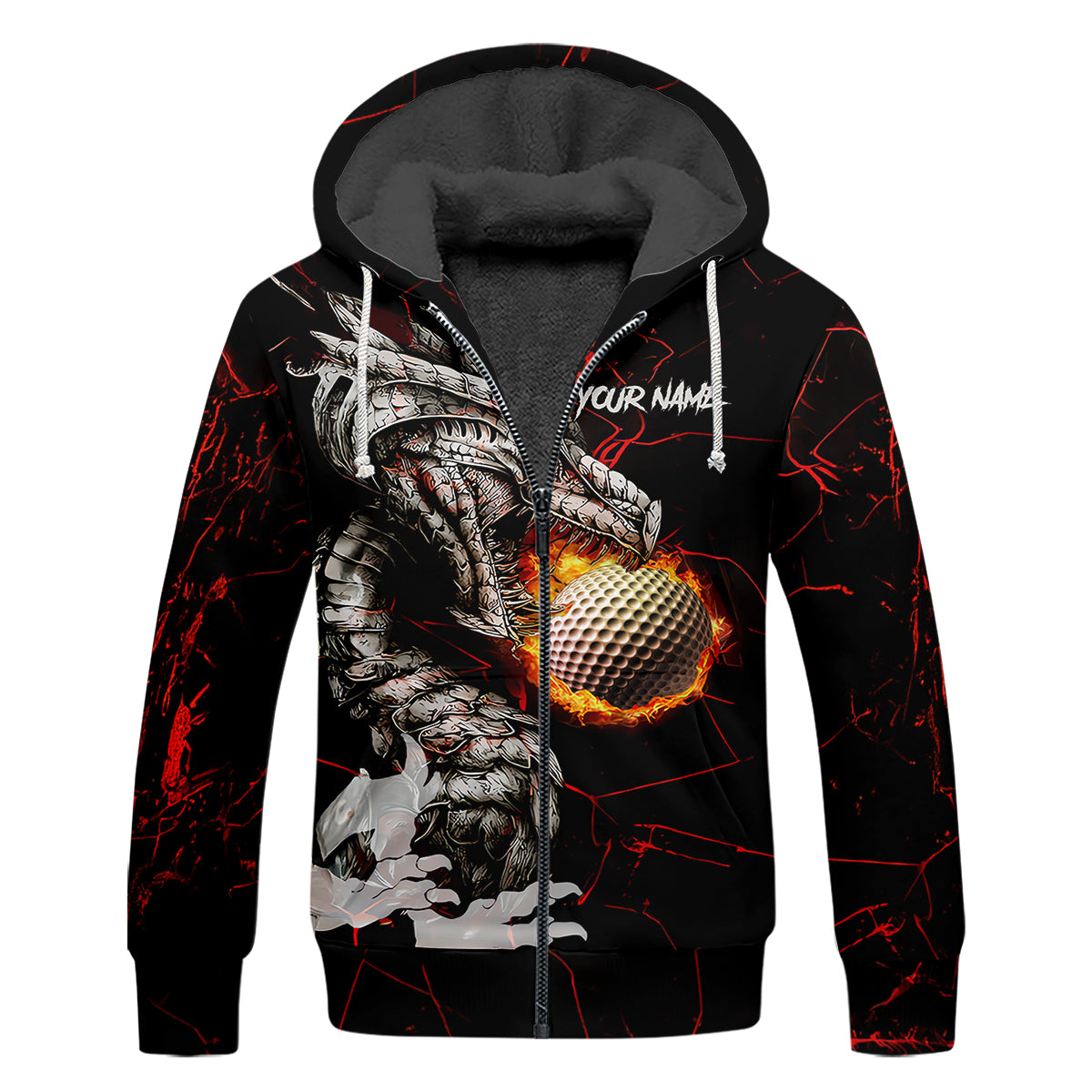 Flaming Dragon Custom Golf Polo Shirt, Dad Golf Gift, Golf Lover Gifts