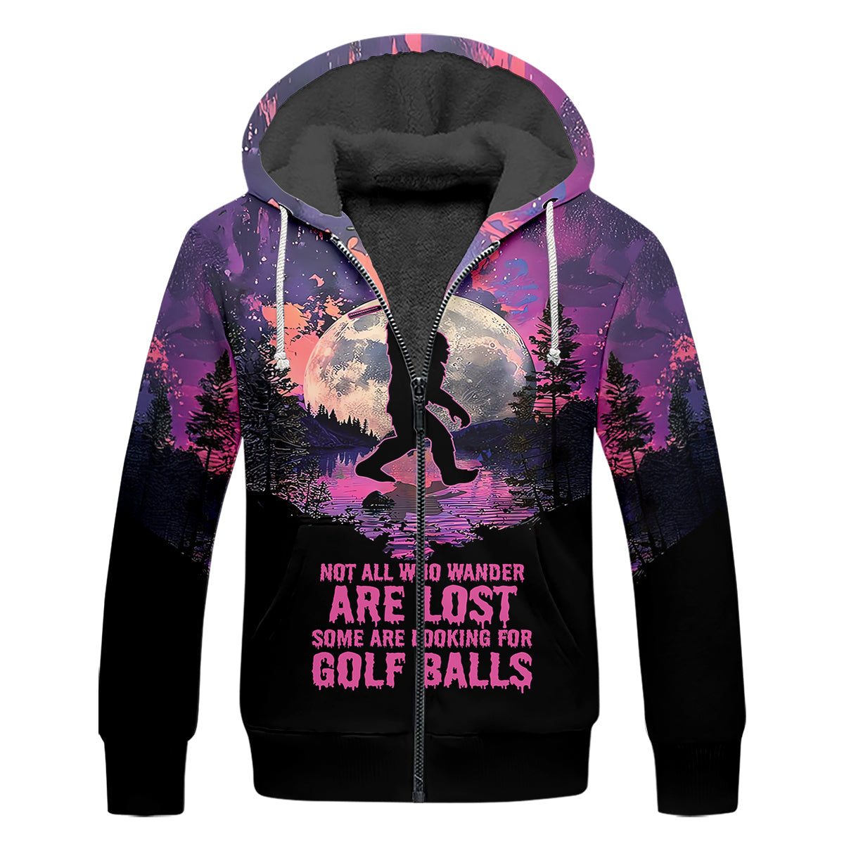 Not All Who Wander Are Lost Bigfoot Custom Men's Golf Polo Shirt, Funny Golf Shirt, Gift For Golfers