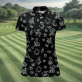 Goose Halloween, Doodle Pattern, Black Golf Polo, Sleeveless Womens Golf Shirts, Ladies Golf Shirts