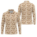 Beige Fun Men's Golf Polos, Cool Golf Polos, Mens Golf Polo Shirts, Golf Gift For Men