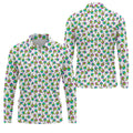 Neon Middle Finger Men Fun Golf Shirts, White Golf Polo, Cool Golf Gifts, Golfing Apparel