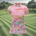 Ombre Colorful Breast Cancer Golf Shirt, Couple Golf Shirt, Matching Golf Shirt, His And Hers Golf Shirts
