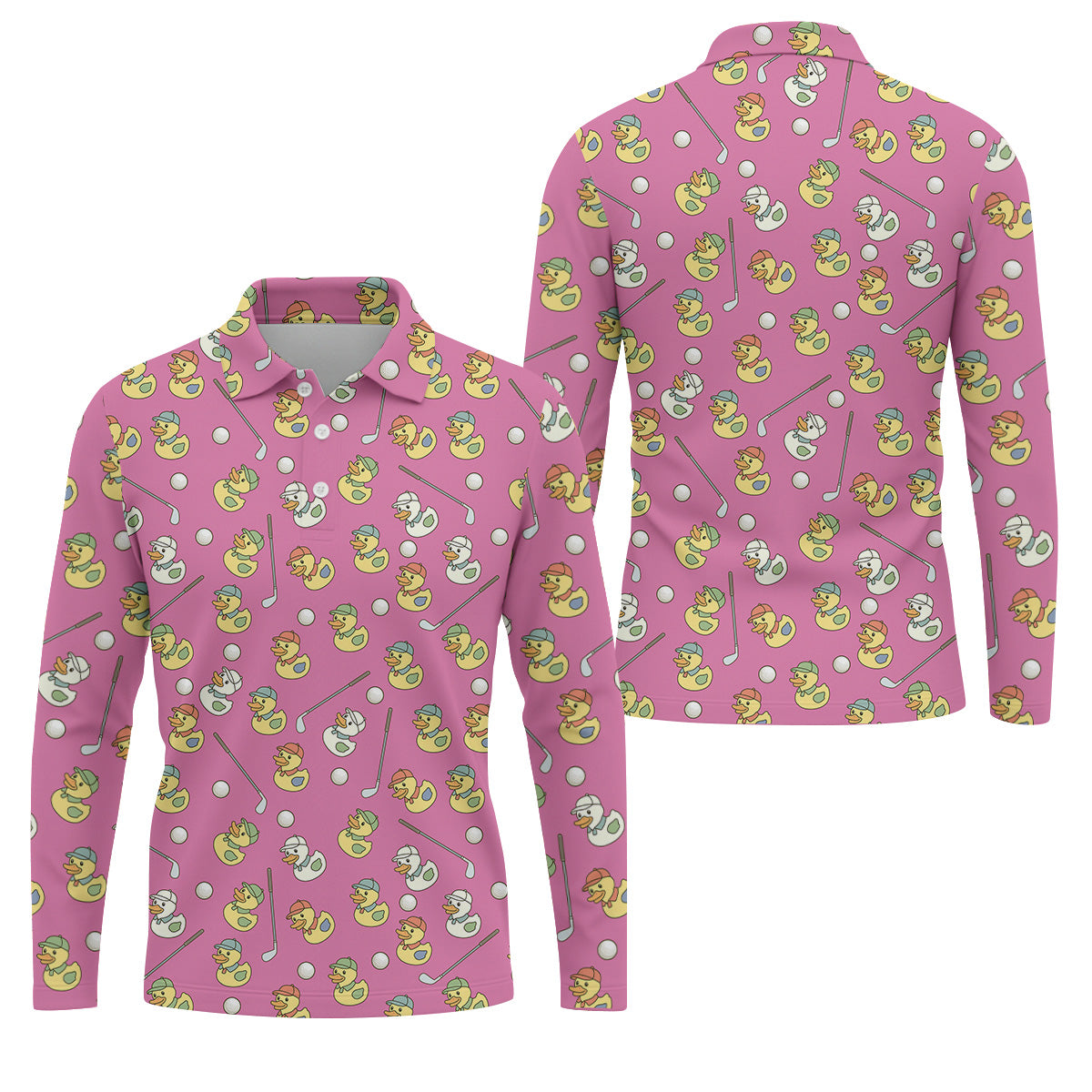 Rubber Duck Golf Polo Shirt, Fun Men's Golf Polos, Hawaiian Golf Shirts, Golfing Apparel