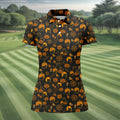 Black Cat Pumpkin Fun Womens Golf Shirts, Sleeveless Polo Shirt, Ladies Golf Shirts, Golf Hoodie