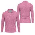 Funny Stick Figure Men's Golf Shirt, Pink Golf Shirt, Golf Shirts For Men, Fun Golf Shirt For Men