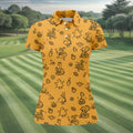 Goose Halloween, Doodle Pattern, Yellow Golf Shirt, Sleeveless Womens Golf Shirts, Women Golf Top, Ladies Golf Shirts