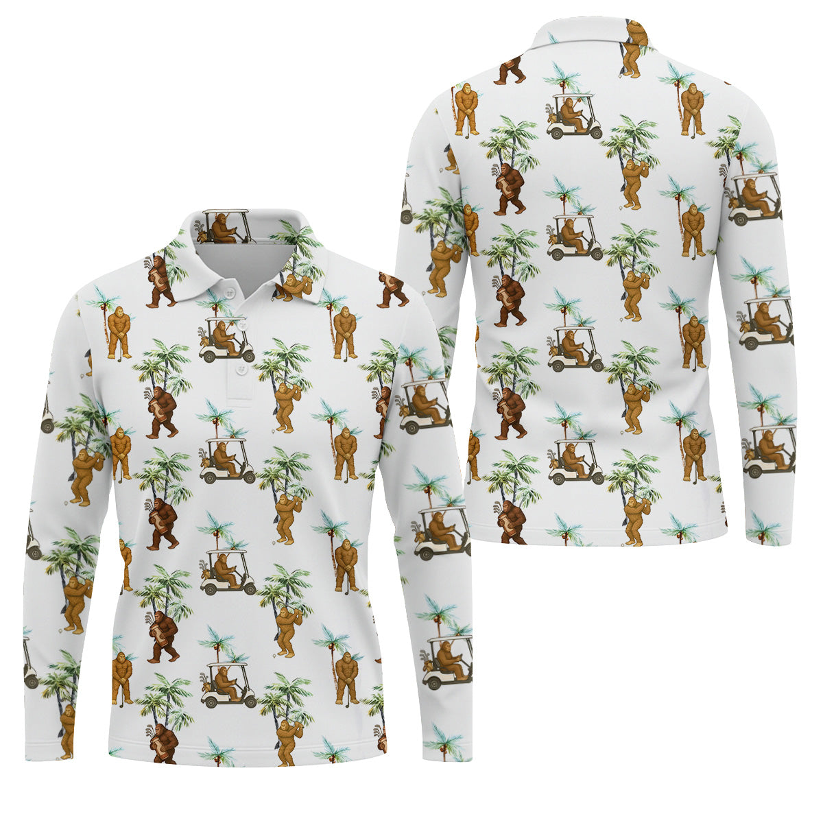 Bigfoot Golf Hawaiian Shirt, Tropical Golf Shirts, Fun Golf Shirts For Men, Golfing Apparel