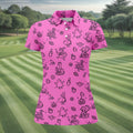 Goose Halloween, Doodle Pattern, Hot Pink Golf Shirt, Sleeveless Womens Golf Shirts, Women Golf Top, Ladies Golf Shirts