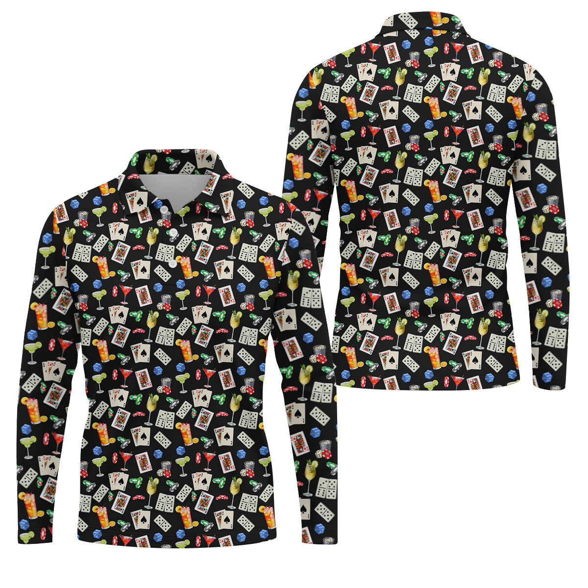Slot Machine Lucky Shirt, Fun Men's Golf Polos, Hawaiian Golf Shirts, Golfing Apparel