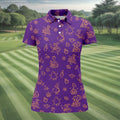 Goose Halloween, Doodle Pattern, Purple Golf Shirt, Sleeveless Womens Golf Shirts, Women Golf Top, Ladies Golf Shirts