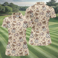Coquette Halloween Cowboy Ghost Fun Womens Golf Shirts, Ladies Sleeveless Polo, Ladies Golf Shirts